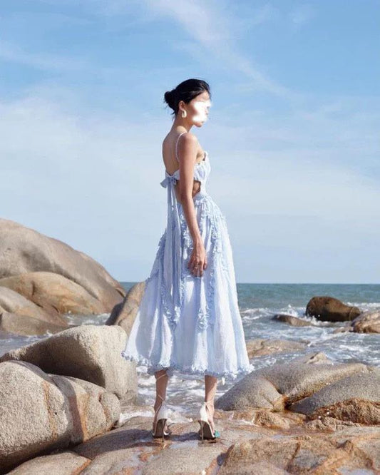 Vestido Elegante de Tirantes Ajustables en Color Sólido para Mujer - Image 2