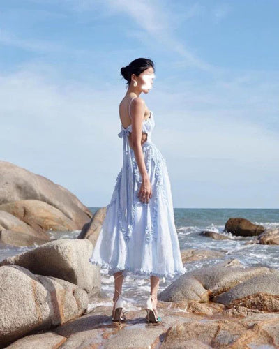 Vestido Elegante de Tirantes Ajustables en Color Sólido para Mujer - Image 2