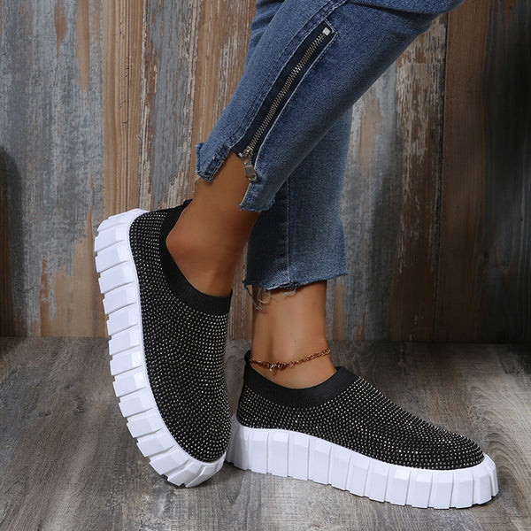 Zapatillas Casuales Mesh con Suela Reforzada y Detalles Brillantes