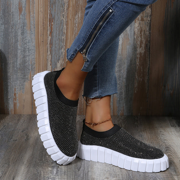 Zapatillas Casuales Mesh con Suela Reforzada y Detalles Brillantes