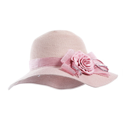 Sombrero de Paja Ala Ancha con Moño Floral Elegante - Image 5