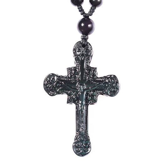 Cruz de Obsidiana Arcoíris Mexicana Natural - Image 2