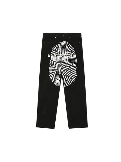 Jeans para Parejas con Diseño de Huella Digital Impresa - Image 10