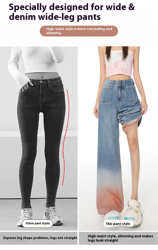 Pantalones Vaqueros Cintura Alta Pierna Ancha Degradado - Ajuste Holgado para Mujer - Image 15