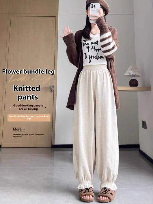 Pantalones Harem Tejidos Cómodos Estilo Coreano para Mujer - Image 8