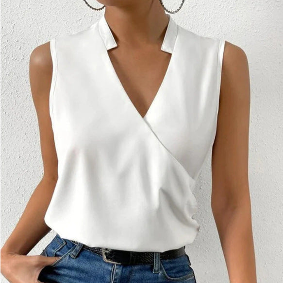Chaleco Clásico de Escote V para Mujer - Diseño Minimalista sin Mangas