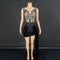 Vestido de Noche Elegante con Cola Lateral para Cantantes y Eventos