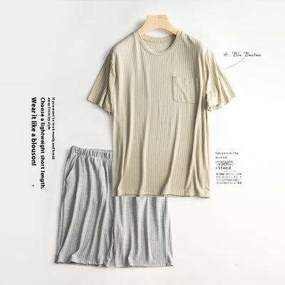 Conjunto de Pijama Ligero para Hombre - Camiseta y Shorts de Verano - Image 11