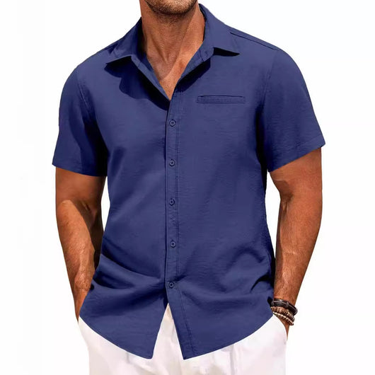 Camisa Polo Clásica de Manga Corta Botones