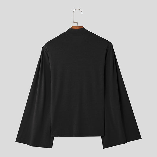 Playera Manga Larga Cuello Alto Slim Fit con Cuello Tipo Swing - Image 17