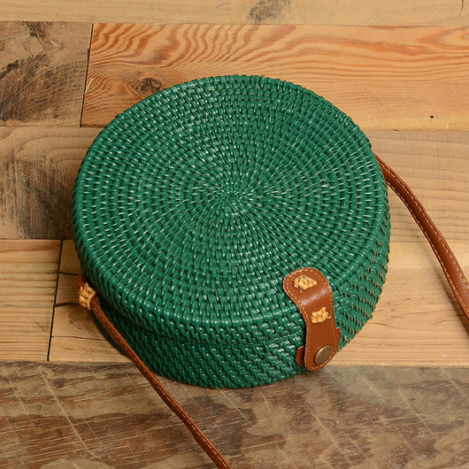 Bolsa Tejida de Ratán y Paja con Detalles en Cuero PU - Image 10