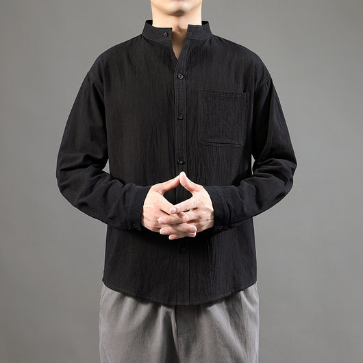 Camisa Juvenil de Algodón y Lino - Diseño Minimalista y Versátil - Image 11