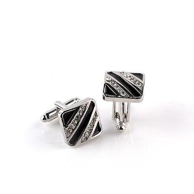 Gemelos Elegantes Gota de Aceite con Diamante - Image 9