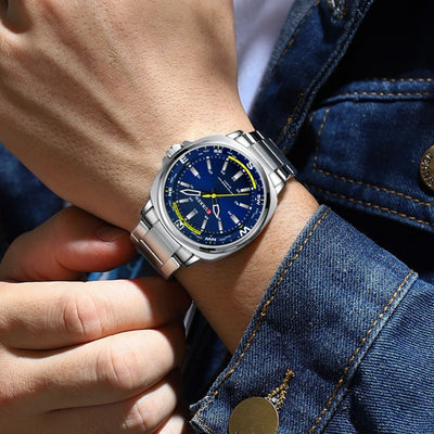 Reloj Casual de Negocios para Hombre con Pulsera de Acero Inoxidable