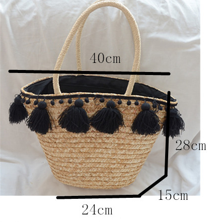 Bolsa Tote Tejida Estilo Occidental de Gran Capacidad con Asa Simple - Image 17