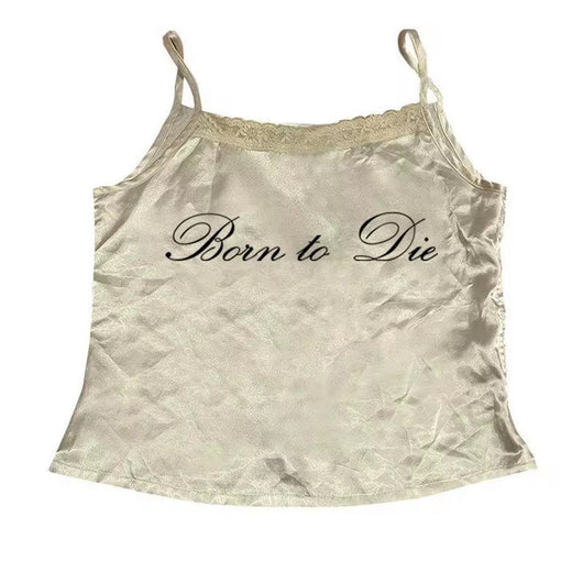 Top Corto sin Mangas con Estampado de Letras en Encaje - Image 12