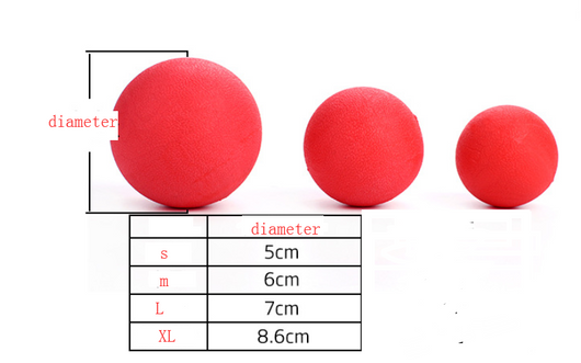 Three red rubber pet balls of varying sizes, attached to a red and white braided rope, for chewing and play. - Image 4