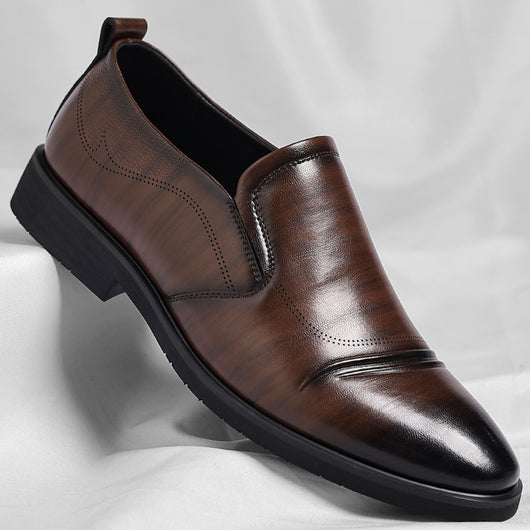 Zapatos Ejecutivos Slip-On de Cuero Vintage Talla Grande para Hombre
