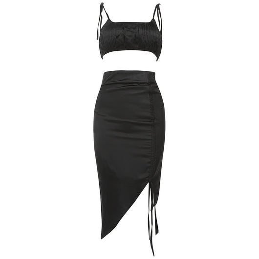 Conjunto de Falda con Abertura Lateral y Top Tubo Ajustable - Image 9