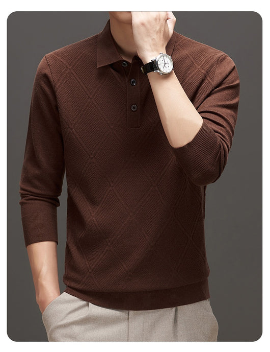 Suéter Tipo Polo de Cuello Alto Manga Larga para Hombre - Image 12