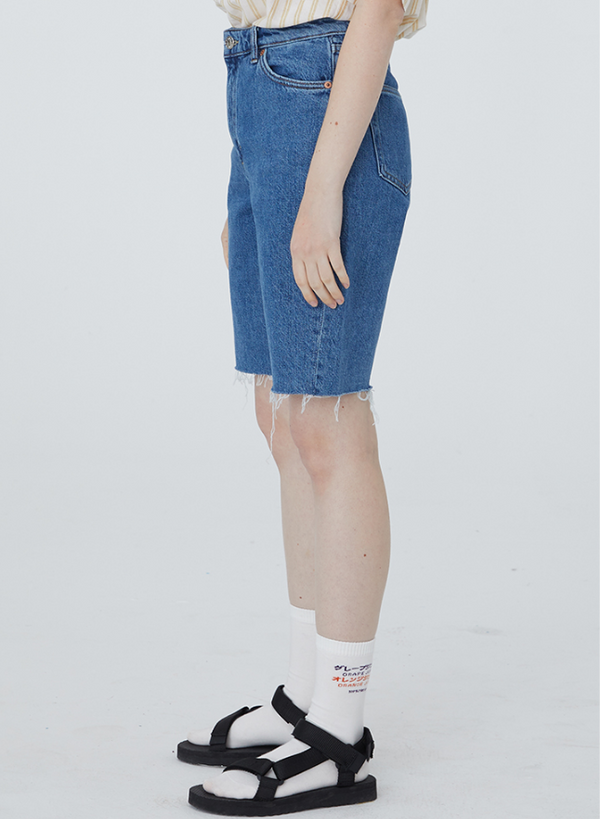 Shorts de Mezclilla Raw Cintura Alta Holgados Diseño Original Mujer - Image 4