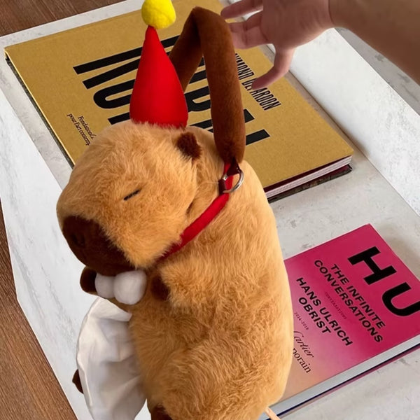 Bolsa Organizadora Peluche Capybara con Dispensador de Pañuelos