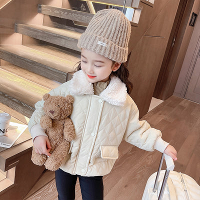 Chaqueta Casual de Invierno para Niñas con Cuello Polo Cálido - Image 27