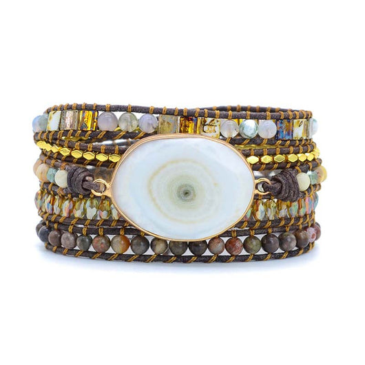 Pulsera Bohemia de Cristal y Cuentas Naturales - Image 3