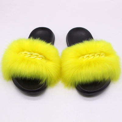 Pantuflas de Piel Sintética de Zorro con Cadena - Sandalias Peluche Cómodas - Image 7