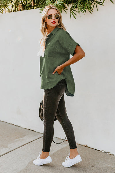 Camisa Casual de Solapa Lisa - Versátil y Minimalista - Image 28