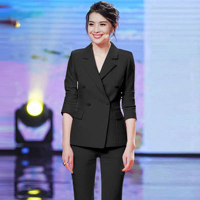 Pantalones de Traje Casual Profesional para Mujer - Conjunto Dos Piezas - Image 9