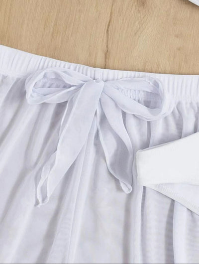 Traje de Baño Blanco Dividido en Tres Piezas - Image 2
