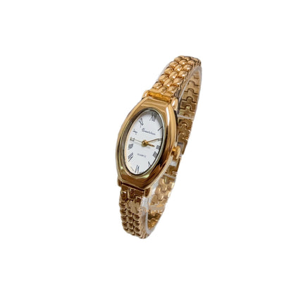 Reloj de Cuarzo Dorado Retro con Malla Ovalada - Elegancia Atemporal - Image 6
