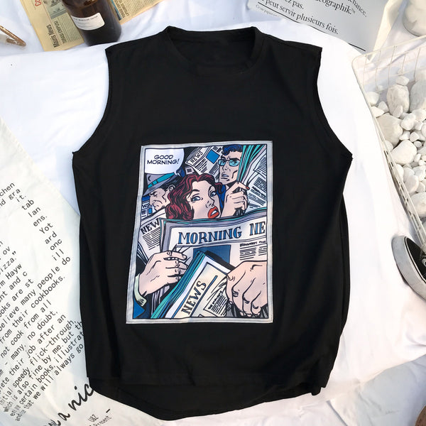 Chaleco Suelto Hip-hop Harajuku Tendencia Urbana sin Mangas - Image 12