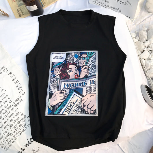 Chaleco Suelto Hip-hop Harajuku Tendencia Urbana sin Mangas - Image 12