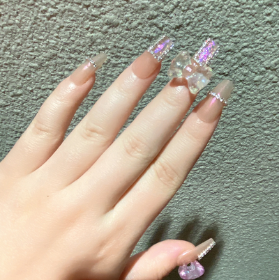 Uñas Postizas Decoradas - Diseño Princesa Mariposa Premium - Image 4