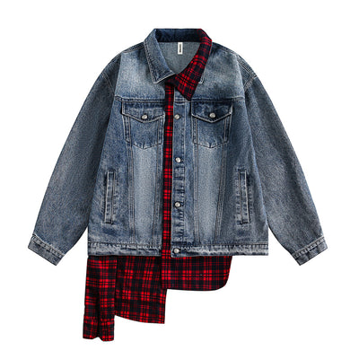 Chaqueta Denim con Costuras Irregulares y Efecto Dos Piezas - Image 6
