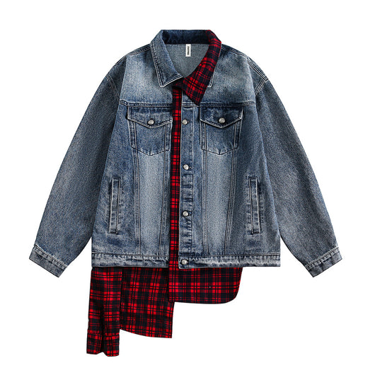 Chaqueta Denim con Costuras Irregulares y Efecto Dos Piezas - Image 6