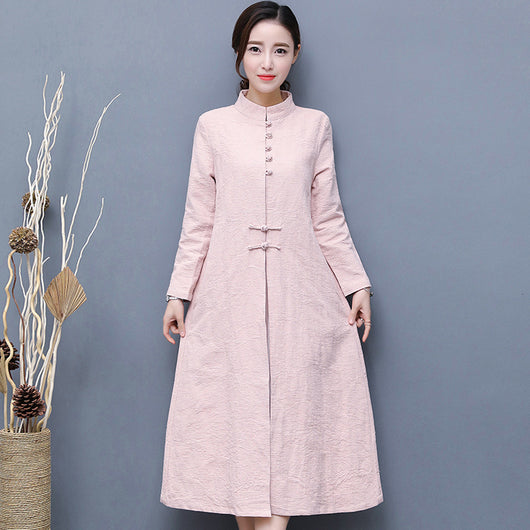 Cortavientos Retro de Algodón y Lino para Mujer con Diseño Artístico - Image 11