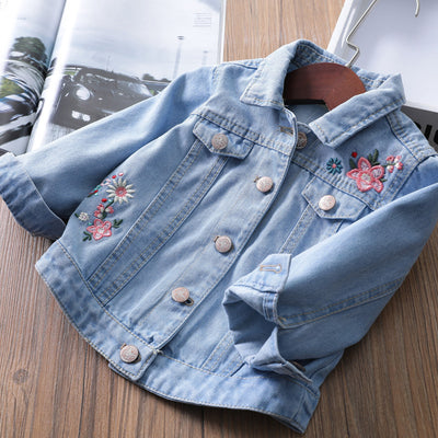 Chaqueta Denim Infantil Estilo Coreano con Bordados - Image 4