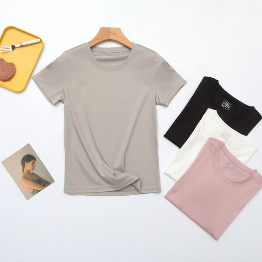 Blusa Fresca de Algodón y Seda de Gusano para Mujer - Manga Corta Verano - Image 15