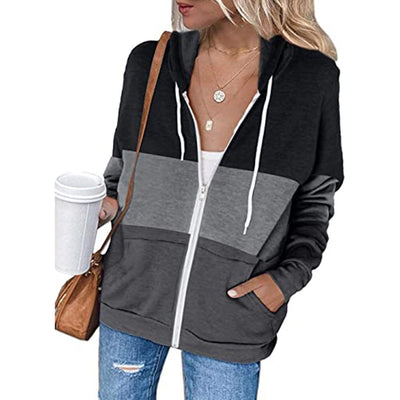 Cardigan Sudadera con Capucha y Contraste de Colores para Mujer - Estilo Europeo Otoño Invierno - Image 19