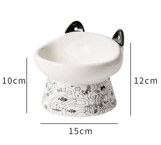 Comedero Elevado para Gatos Cerámico con Protección Antivolcamiento - Image 5