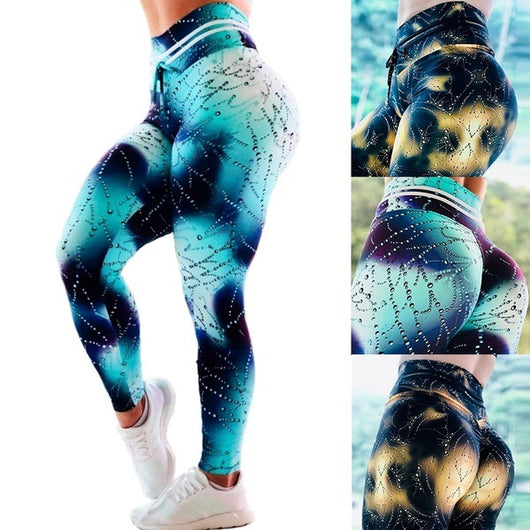 Pantalones de yoga con estampado viento para mujer