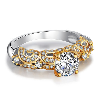 Anillo de Diamante Simulado con Engaste de Cuatro Garras - Image 7