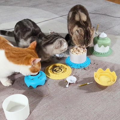 Set Completo de Alimentación para Gatos con Tazón Lento y Accesorios para Fiesta - Image 7