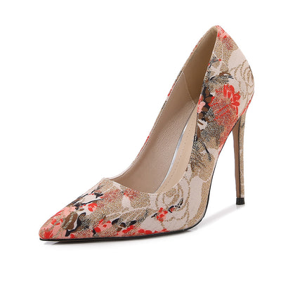 Zapatos de Tacón Alto Bordados Estilo Europeo y Americano - Image 11