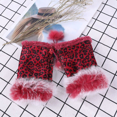 Guantes Mitones de Pelo de Conejo y Gamuza - Image 2