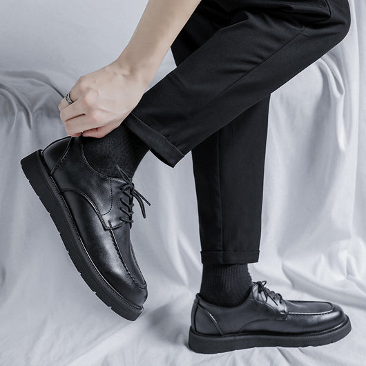 Zapatos de Cuero Casual para Hombre con Suela Gruesa - Estilo Ejecutivo Moderno - Image 4