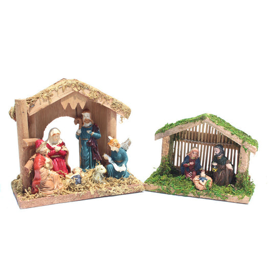 Conjunto de Pesebre Navideño en Resina - Casa Iglesia para Decoración de Escenas - Image 10